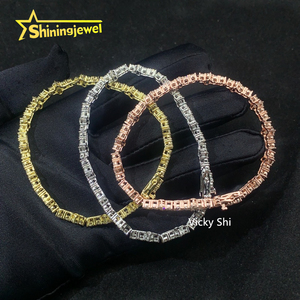 Pulsera de Tenis con Cruz de Moissanita VVS de 3mm en Plata 925 de Alta Venta, Joyería Fina Iced Out para Hombre y Mujer - Product Image 5