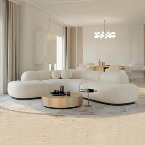 Mobili moderni <span class=keywords><strong>divano</strong></span> curvo Set tessuto rotondo bianco soggiorno appartamento Boucle <span class=keywords><strong>divano</strong></span> italiano minimalista <span class=keywords><strong>divano</strong></span> - Product Image 3