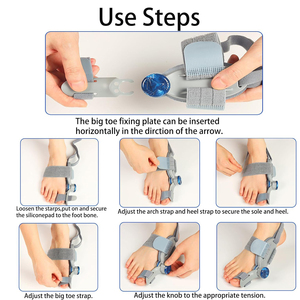 Dispositivo Ajustable para el Cuidado de los Pies con Perilla para Hallux Valgus en Pies Izquierdo y Derecho, Alivia/Corrige el Problema del Dedo Gordo del Pie con Separador de Dedos de Silicona - Product Image 5