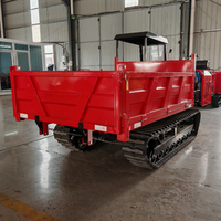 Mini-dumper chenillé diesel avec chenilles en caoutchouc pour travaux agricoles, capacité de charge nominale de 5 tonnes, composants principaux de la pompe, garantie 1 an