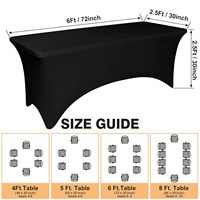 Nappes extensibles d'exposition avec logo personnalisé de haute qualité Couverture de table élastique en spandex ajustée rectangulaire sans plis pour les événements