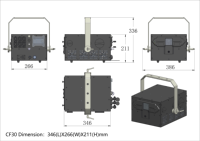 Système de spectacle laser RGB Optlaser CF41000-RGB 41W, léger, en fibre de carbone, professionnel pour l'extérieur, projecteur laser