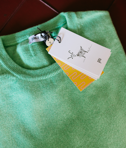 Maglioncino autunno ODM da uomo azzurro scollo a V e felpa 85% in Cashmere 15% di seta lavorato a maglia in italia - Product Image 3
