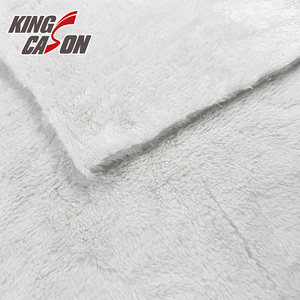 KINGCASON Tela Al Por Mayor 100% poliestere eco-friendly materia nuovo processo personalizzato di colore bianco tessuto Sherpa per cuscino pigiama - Product Image 4
