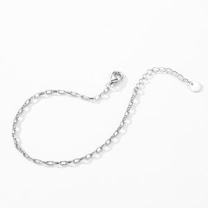 Pulsera de cadena de plata de ley S925, simple, clásica, elegante, accesorio diario para mujer. Versión personalizable en cobre. - Product Image 4