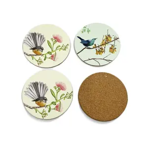 Promotion Round Wooden Water proof ing Cup Mat Benutzer definiertes Logo Drucken MDF Kaffee Coaster Back Wooden