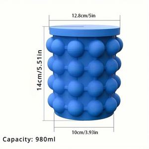 2-in-1 Reusable Eco-Friendly Silicone Ice Bucket Lid Built-in Ice Mold Sphere Tray Food Grade Easy-Release Homemade Recyclable - Product Image 2