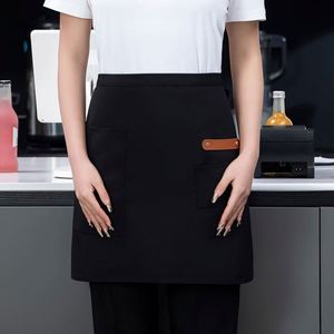 Delantal de cintura negro de poliéster para limpieza, para jardinería, limpieza del hogar, barbacoa, barbería, salón y camareros, uniforme - Product Image 1