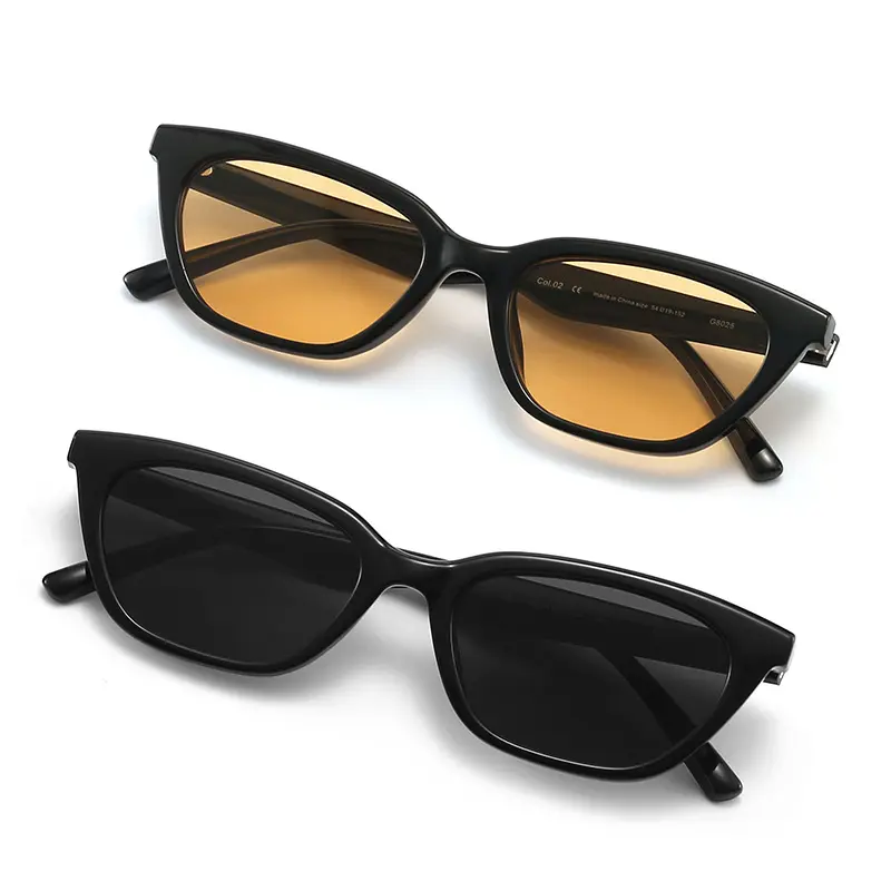 Óculos de sol retrô vintage feminino moda olho de gato UV400 preto TR90 unissex com moldura na moda