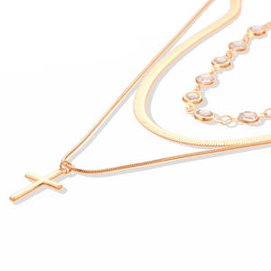 Jewelry Fashion Alloy Pearl <b>Drop</b> <b>Earrings</b> Cross Pendant Unisex Elegant Multi-layer Trendy - Product Image 5