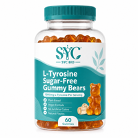 Gummies de L-Tyrosine 1000mg sans sucre, véganes, marque privée OEM, supplément énergétique pour adultes, pour le marché international à grande échelle