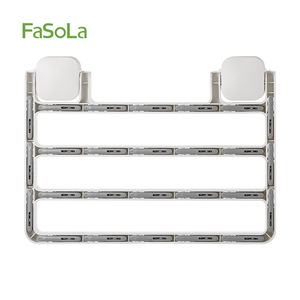FaSoLa Wall Mounted Drying Rack Rectangle Foldable With Clips For Socks Towels Underwear No Drilling Required - Product Image 2