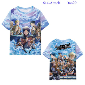 36 estilo de dibujos animados leche seda Material <span class=keywords><strong>Shingeki</strong></span> <span class=keywords><strong>No</strong></span> <span class=keywords><strong>Kyojin</strong></span> Mikasa Ackerman Rivaille Unisex <span class=keywords><strong>mujeres</strong></span> camiseta Anime hombres camisas para niños - Product Image 3