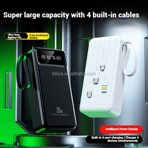 Banca di potere all'ingrosso della grande capacità della fabbrica 30000mah con costruito in 4 cavi cordino del telefono del supporto 2A caricabatteria di ricarica rapida - Product Image 3