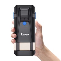 Lector de Códigos de Barras Inalámbrico Bluetooth USB 3 en 1 Portátil Eyoyo 1D 2D, Escáner de Códigos de Barras con Clip Trasero para Teléfono para Inventario de Almacén