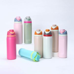 Bouteille d'eau en acier inoxydable à double paroi OWA 16oz 19oz 24oz avec couvercle rabattable et poignée, vente en gros directe usine - Product Image 1