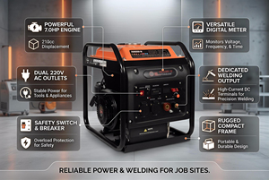 <span class=keywords><strong>Generador</strong></span> de Soldadura Ecológico Refrigerado por Aire Power Value de 3.5KW con Arranque por Retroceso, Inversor de Gasolina Monofásico 220V 50HZ 6H - Product Image 3