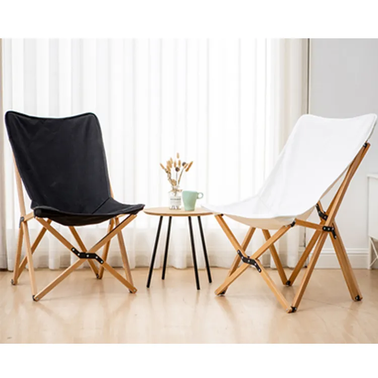 Sedia pieghevole in alluminio leggero dal Design moderno con tela a venature del legno per il campeggio Beach Park o uso alberghiero