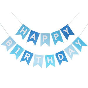 <span class=keywords><strong>Guirlande</strong></span> de bannière en papier Joyeux <span class=keywords><strong>Anniversaire</strong></span> en forme de queue de poisson dorée pour décorations de fête - Product Image 2