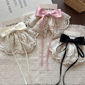 Jepit Rambut Gaya Bohemian Warna Beige Manis dengan Renda Berlubang, Pita Besar, Jepit Pita Mewah, Jepit Rambut Musim Semi, Jepit Rambut Dekoratif Elegan untuk Anak Perempuan - Product Image 1