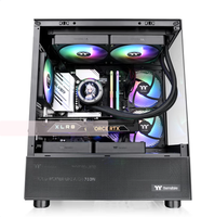 Black Mid Tower Gamer Computer MATX PC Cabinet Case Tempered Glass Side Panel Popular Computer Casing