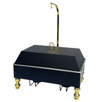 FULAIXIN FLX-MX08 Edles Edelstahl-Chafing-Dish in Goldoptik für Buffets und Catering, Rechteckig mit Großer Kapazität, Alkoholbetriebener Speisenwärmer
