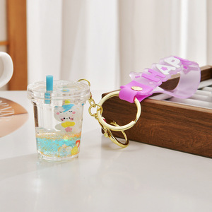 Dessin animé mignon KT porte-clés huile dans la <span class=keywords><strong>bouteille</strong></span> de sables mouvants mignon flottant bulle perles dérive Sanrioed liquide porte-clés - Product Image 2