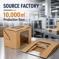 Boîte à fruits en carton ondulé personnalisée avec fenêtre transparente, trous d'aération respirants, emballage en carton kraft pour la présentation des fruits