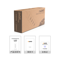 Hub USB 3.0 MAIWO à 4 ports en plastique avec lecteur de carte, vitesse 5 Gbps, câble USB intégré, en stock
