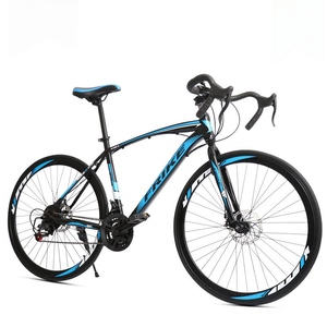 Vélo de <span class=keywords><strong>course</strong></span> à frein à disque à commande par câble, 21 vitesses, avec fourche en acier et jantes en aluminium, cadre en acier carbone - Product Image 1