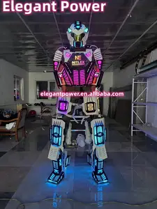 2024 Hot Selling Night Club Plastic Stilts Walker Robot Led Light Costume Ballroom Props