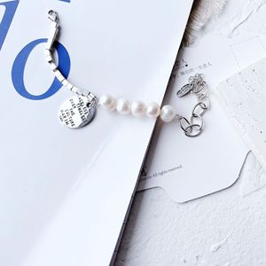 Pulsera de perlas y plata de ley 925 con cuentas cuadradas de plata, regalo de joyería para mujer - Product Image 3