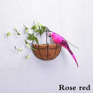 Figurine d'oiseau de jardin créative en plumes, faite à la main, simulation de perroquet, 25/35 cm, ornement décoratif miniature pour jardin - Product Image 2