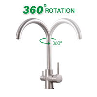 Robinet de cuisine purificateur d'eau 3-en-1 certifié CE, corps en laiton, pour le marché UE/USA, vente en gros