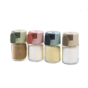 Ensemble de 4 pots à épices en plastique de 180 ml, type presse, 0,5 g, pour sel, poivre, herbes et épices, ensemble de bouteilles - Product Image 1