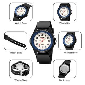 Montre chronographe ronde pour homme, bracelet en silicone de luxe, montre à quartz étanche 30M, montres en gros - Product Image 3