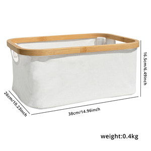 Youlike Hot-Sales Panier à Linge Pliable pour le Stockage, Vêtements Serviettes Couvertures Jouets Organisateur Avec Bambou Rim - Product Image 2