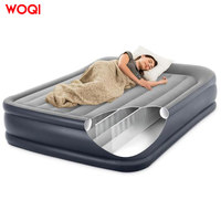 WOQI Grand oreiller noir de luxe Plus Lit à coussin d'air auto-gonflable à double repos avec pompe intégrée