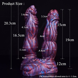 LUUK Double Head Animal Dragon <b>Dildo</b> Kinky Silicone Knot Penis Sex Toys Geeky Double Penetration Liquid Silicone <b>Dildo</b> for LGBT - Product Image 2
