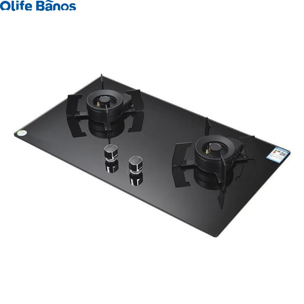 Olife Banos OEM Built-in Tempered Glass LPG Household Energy Saving 2 Burner Gas Stove Cooker Hob