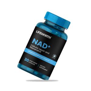 แคปซูลเสริมอาหารไลฟ์เวิร์ธ สำหรับผู้ใหญ่ ผสม NAD และเรสเวอราทรอล ได้รับการรับรองมาตรฐาน HACCP และ GMP บรรจุ 60/90/120 แคปซูล/ขวด ช่วยเสริมสร้างความจำ การนอนหลับ และผิวพรรณ - Product Image 1