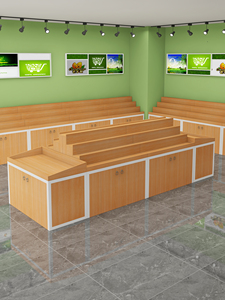 Siêu thị tươi sản phẩm hiển thị đứng kim loại nhiều lớp trái cây và rau thang đảo Kệ kệ gỗ hàng tạp hóa kệ - Product Image 3