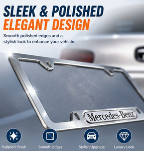 FENGYUNJIA <span class=keywords><strong>MG</strong></span>-60 US-Standard Silber Edelstahl Rostfreier Nummernschildrahmen mit Individuellem Epoxy-Aufkleber-Logo - Product Image 3