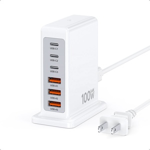 Station de <span class=keywords><strong>charge</strong></span> multiport <span class=keywords><strong>rapide</strong></span> HNT 100W 6 ports 3A3C Adaptateur de <span class=keywords><strong>charge</strong></span> haute puissance Type C Chargeur pour téléphone portable - Product Image 1