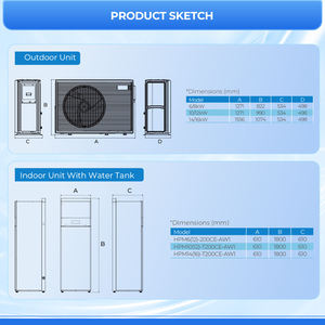 <span class=keywords><strong>Pompe</strong></span> à <span class=keywords><strong>chaleur</strong></span> air-eau tout-en-un à haute efficacité énergétique, alimentée <span class=keywords><strong>par</strong></span> l'énergie <span class=keywords><strong>solaire</strong></span>, avec technologie EVI DC Inverter R290, contrôlée <span class=keywords><strong>par</strong></span> application Wifi, pour maison et hôtel - Product Image 6