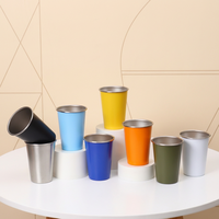 Gobelets empilables en métal 12oz 17oz, ensemble de tasses en acier inoxydable antirouille, pour cocktails, whisky, pique-nique en plein air, logo personnalisé