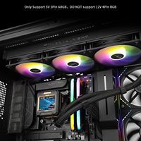 Bulk Thermalright FW360 Black ARGB CPU Water Cooler avec 3 ventilateurs PWM avec écran LCD IPS 2000RPM avec résolution 320x240