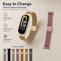 Correa de malla metálica magnética para Xiaomi Smart Band 8 9, correa de repuesto milanesa de acero inoxidable para oficina, viajes y estilo diario