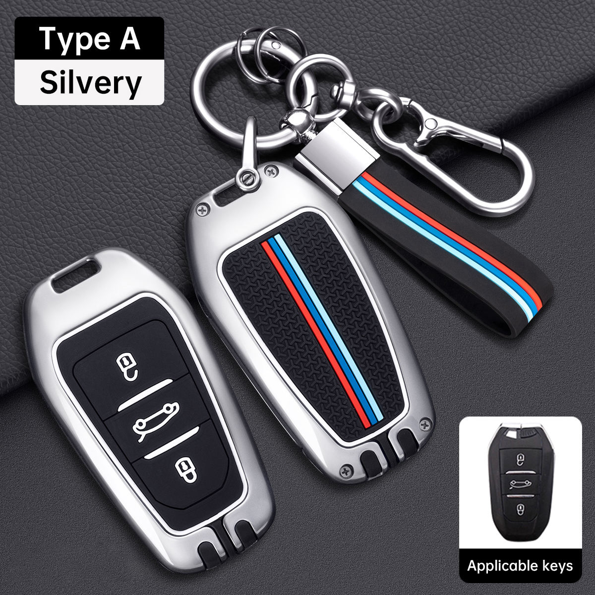 Type A-silvery+Silicone rope buckle