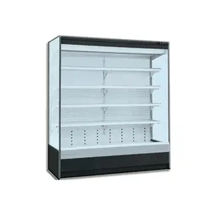 supermarket commercial multi deck upright air curtain open beverage display chiller